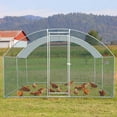 thumbnail image 4 of 10 x 10 ft Large Metal Chicken Coop, Walk-in Poultry Cage Chicken Hen Run House with Waterproof Cover, Rabbits Cats Dogs Farm Pen for Outdoor Backyard Farm Garden, 4 of 11