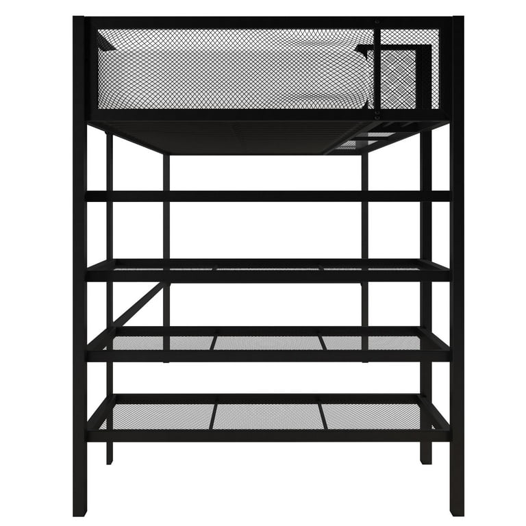 Mainstays Metal Storage Loft Bed with Book Case Black Twin
