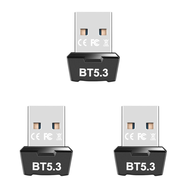 Adaptador inalámbrico USB Transmisor receptor de audio 5.3 compatible con Bluetooth Negro