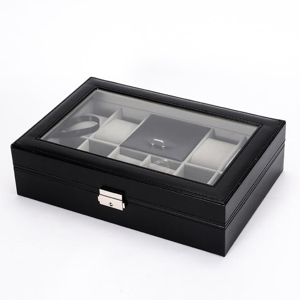 Caja de reloj con 8 ranuras, organizador, caja de reloj portátil, joyero, regalo del Día de San Valentín