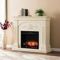 thumbnail image 3 of Southern Enterprises 44.75" Ivory and Black Classic Style Floral Electric Fireplace, 3 of 3