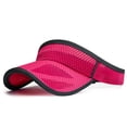 thumbnail image 2 of Outdoor Sport Wide Brim Cap UV Protection Breathable Adjustable Baseball Headwear for Beach Golf Running Tennis Sun Hats,Hot Pink, 2 of 5