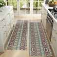 thumbnail image 4 of Kitchen Rugs Sets Of 2,Boho Blue Ethnic Pattern with Star Motifs Anti Fatigue Kitchen Mat Rugs Non Slip Washable,Decorative Kitchen Floor Mats for Kitchen,Sink,Laundry,17"X47", 4 of 5