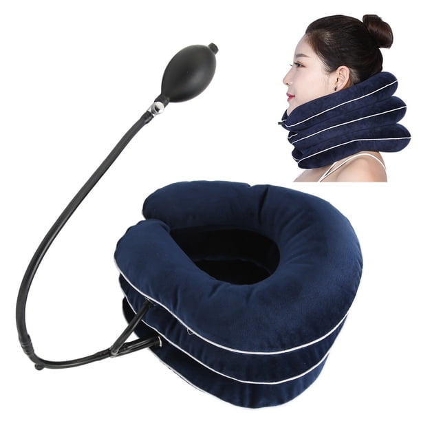 Tracción cervical Collar de cojín de tracción cervical cervical inflable con 3 capas de cuello ajustable tracciones cervicales dolorosas corrección de relajación del cuello ANGGREK Otros