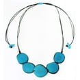 Tagua Nut Necklace Chips KGF6 in Blue Handmade Fair Trade and