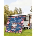 thumbnail image 4 of 4th of July RV Awning Sun Shade Screen 9'X7' American Flag Gnome Mesh Sunscreen Patriotic Star Fireworks Awning Shade Screen with Zipper UV Blocker Completed Kits for RV Motorhome Camper, 4 of 7
