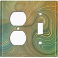 thumbnail image 4 of Metal Light Switch Plate Cover Image of Marble Green Yellow Swirl Galaxy MAR074, 4 of 13