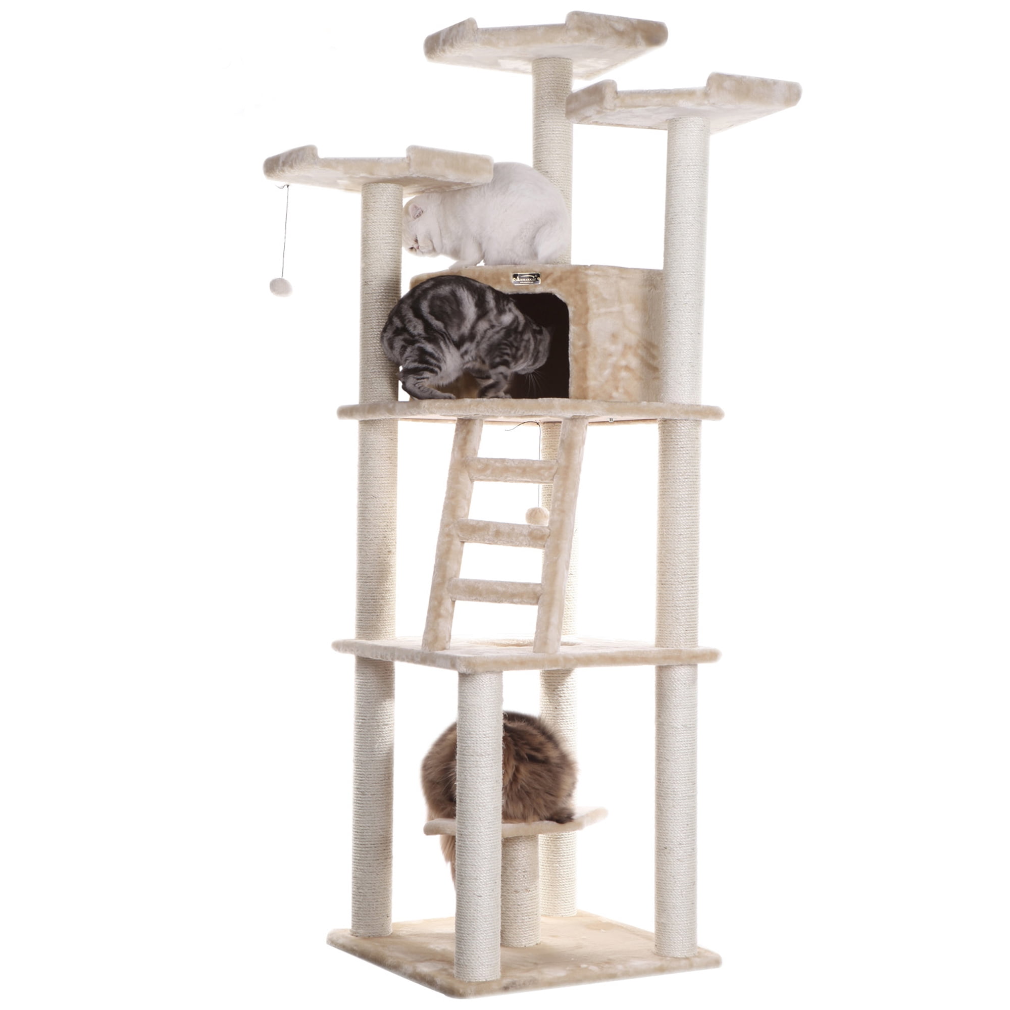 Armarkat Classic Real Wood Cat Tree Model A8001, 80 inch Beige