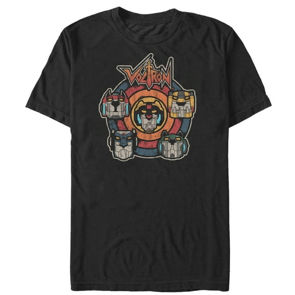 Men's Voltron: Defender of the Universe Retro Lion Target  Graphic Tee Black Large