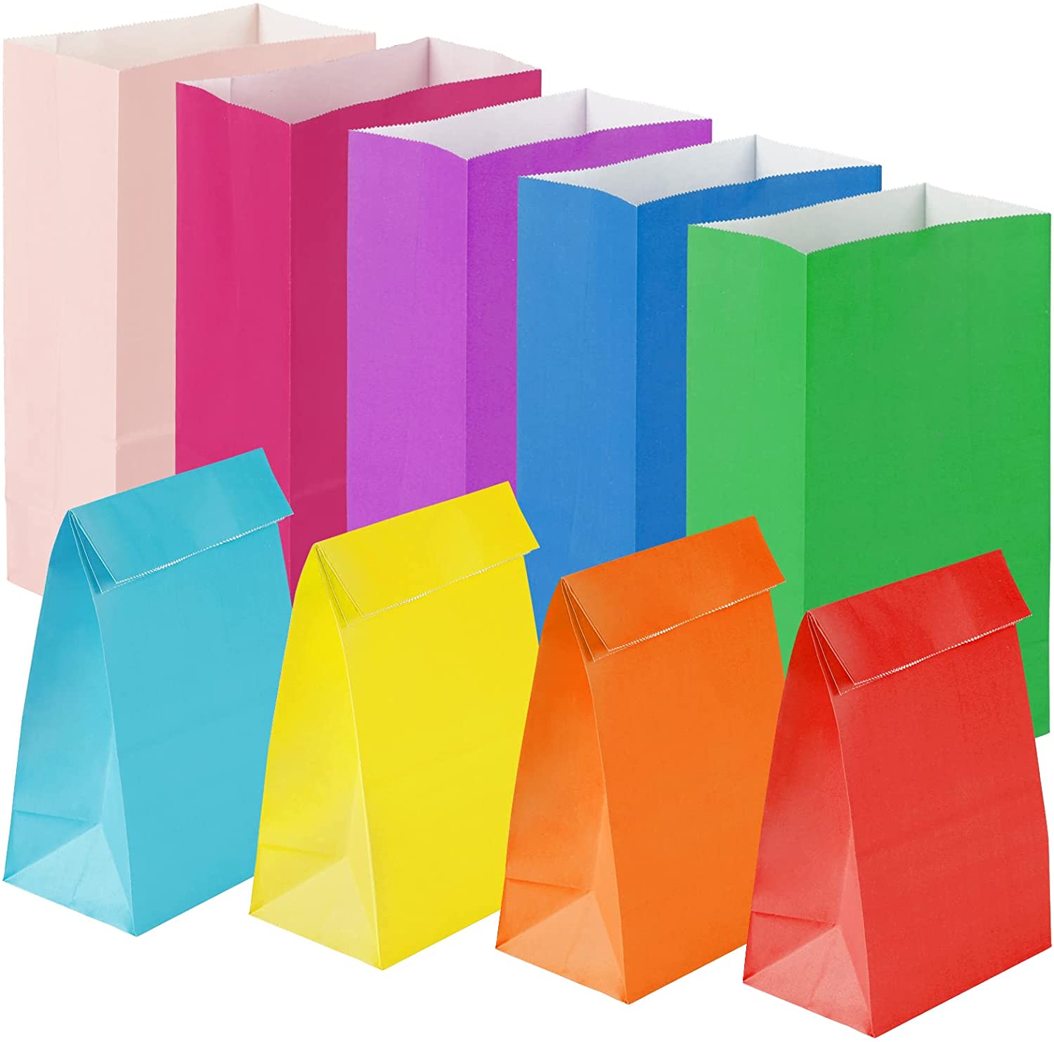 8 Colors Small Gifts Bags Paper Party Favor Bags Wrapped Treat Bag for