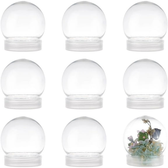 10Pcs 2.6Inch DIY Snow Globes Clear Christmas Water Globes with Caps Snow Globe Clear Plastic Water Globe for DIY Crafts Christmas Home Decor Clear DIY