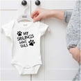 thumbnail image 5 of Siblings Have Tails Adorable Pet Owner Romper Boys or Girls Infant Baby Brisco Brands NB, 5 of 6