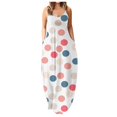 thumbnail image 2 of B91xZ Robe Tunique d'Été pour Femmes Col Rond Décontractée Ample Plissée à Volants Maxi Robes avec Poches, Multicolore TTG, 2 of 2