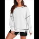 thumbnail image 2 of Sudadera Informal de Cuello Redondo para Mujer, Larga, Talla Grande, , con Costuras en Contraste, para Otoño. XXL, 2 of 8