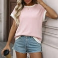 thumbnail image 6 of Vmvidoty Womens Summer Short Sleeve Tops 2026 Trendy Crew Neck Knit Sweater Business Casual Spring Clothes Pink S, 6 of 8