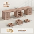thumbnail image 2 of 110.3" Long Two Person Desk with 7 Drawers and Storage Cabinet, Farmhouse Computer Desk for Home Office, 2 of 7