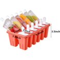 thumbnail image 4 of Moules à Sucettes Glacées 12 Pcs Bricolage Réutilisables Moules à Sucettes Glacées en Silicone Démoulage Facile Moule à Sucettes Glacées avec 16 Bâtonnets de Sucettes Glacées Réutilisables en Silicone, Rouge, 4 of 7