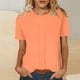 thumbnail image 1 of Xuyuer Women's Oversized T-Shirts, Plus Size Short Sleeve Tops for Summer Spring Beach Vacation, Casual Tee for Teen Girls Fashionable Loose Round Neck Solid Color Top, 1 of 7