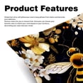 thumbnail image 2 of Honeybee Pillow Covers Sets - Decorative Pillows for Bed and Couch - Unique Patterns - Available in 16x16, 18x18, and 20x20 Inches - Set of 2 for Any Occasion, 2 of 6
