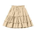 thumbnail image 4 of ZToonmas Girls Tiered Ruffle Mini Skirt Elastic Waist Drawstring A-Line Skirt Casual Summer Skirt for Kids and Teens 4-15 Years, 4 of 7