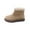 Khaki, variant on Faux Fur Shearling Style Boots for Girls Warm Winter Flat Non-Slip Zip Snow Boots for Indoor Outdoor Yellow 32