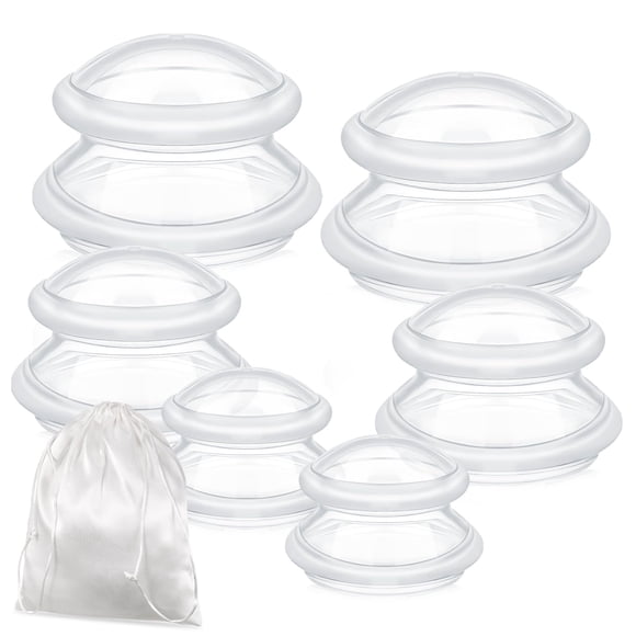 Set de terapia con ventosas TrelaCo Silicone, 6 unidades, para el dolor de la celulitis