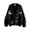 Black, variant on Cardigan Sweaters For Women 2026 Embroidery Patch Button Down Cable Knit Coat Trendy Cute Fall Winter Outerwear With Pocket