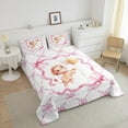 thumbnail image 4 of Erosebridal Pink Bow Knot Comforter Set Twin,Cartoon Lion Bedding Set,Princess Bowknot Down Comforter,Cute Safari Animal Reversible Bed Set with 1 Pillowcase for Bedroom, 4 of 7