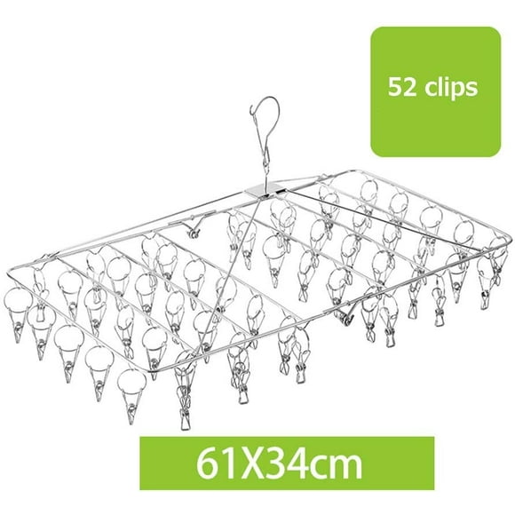 Cintre en Acier Inoxydable, Acier Épais, Crochet Coupe-Vent, Adapté pour les Chaussettes de Séchage à la Maison, les Sous-Vêtements, Porte-Sèche-Linge Frais Rond