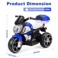 thumbnail image 2 of Erivess Kids Electric Motorcycle, 3 Wheel Ride on Trike for Boys Girls Ages 3-8, 6V Battery Powered Motorbike with LED Headlights and Storage Trunk, Blue Toddler Toy Car, Max Load 66 lbs, 2 of 6
