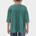 thumbnail image 5 of Guieoi Womens Tops Plus Size Trendy Women's Casual Print Round Neck 3/4 Sleeve T-shirt Blouse Green Black*Friday/Cyber*Monday, 5 of 8