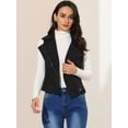 thumbnail image 3 of Chaleco de gamuza sintética para mujer, chaqueta de motorista sin mangas informal Negro L, 3 of 6