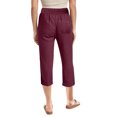 thumbnail image 4 of FRSASU Womens Capris Loose Fit Casual Pants Dressy Lightweight Solid Color Baggy Pants for Hiking Wine M(M), 4 of 5