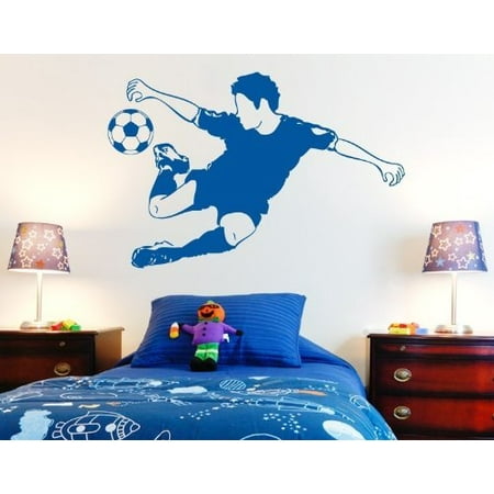 Soccer Star Wall Decal - Wall Sticker, Vinyl Wall Art, Home Decor, Wall Mural - 3721 - Gold, 47in x 31in