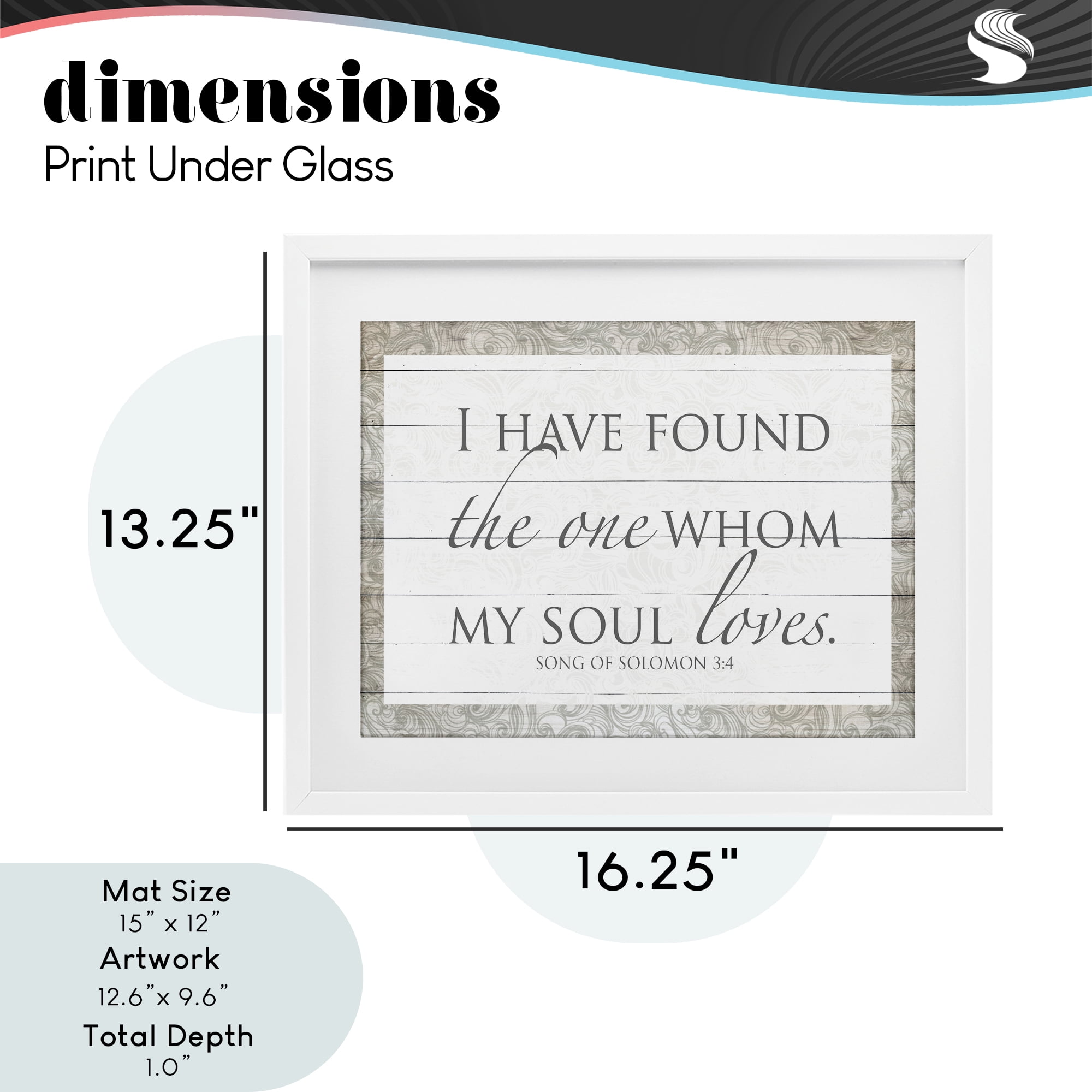 Stupell Industries The One Whom My Soul Loves White Framed Print Under Glass, design by SD Graphics Studio