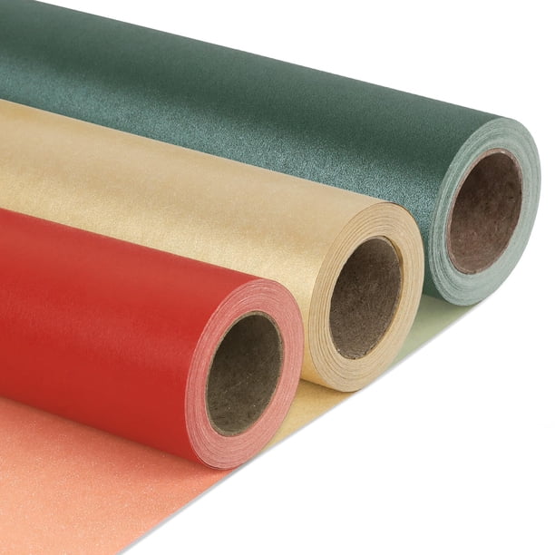 Papel de regalo mate NESCCI, 3 rollos de 43 cm x 10 m cada uno
