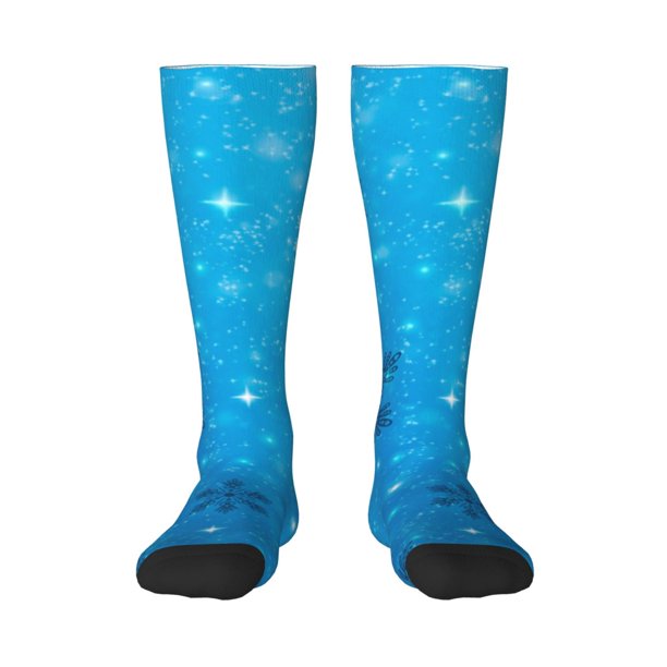 Balery Winter With Snowflakes Calcetines novedosos Calcetines deportivos Calcetines hasta la rodilla Calcetines de algodón Calcetines originales y geniales