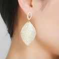 thumbnail image 4 of Full Micro Pave Cubic Zircon Long Dangling Drop Earrings White Gold Plated Gift, 4 of 9