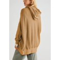 thumbnail image 5 of Solid Color Waffle Knit Textured Hooded Basic Jacket for Women Brown Medium, 5 of 5