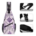 thumbnail image 3 of Full Print Chest Bag 8×15in Outer Large Bag On Both Sides Of Mesh Bag Inside Pocket Design Sponge Pad Shoulder Strap MediumPurple Moroccan Trellis Hand-drawn Sketch_2, 3 of 8