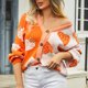 thumbnail image 1 of Suéter de cuello redondo para mujer, informal, con estampado de cuello redondo, de moda, de manga larga, tops acrílicos para mujer, 1 of 9