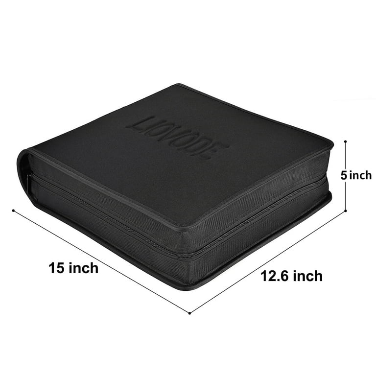 Large 160 Capacity CD/DVD Carry Case: Nylon Storage Holder Binder
