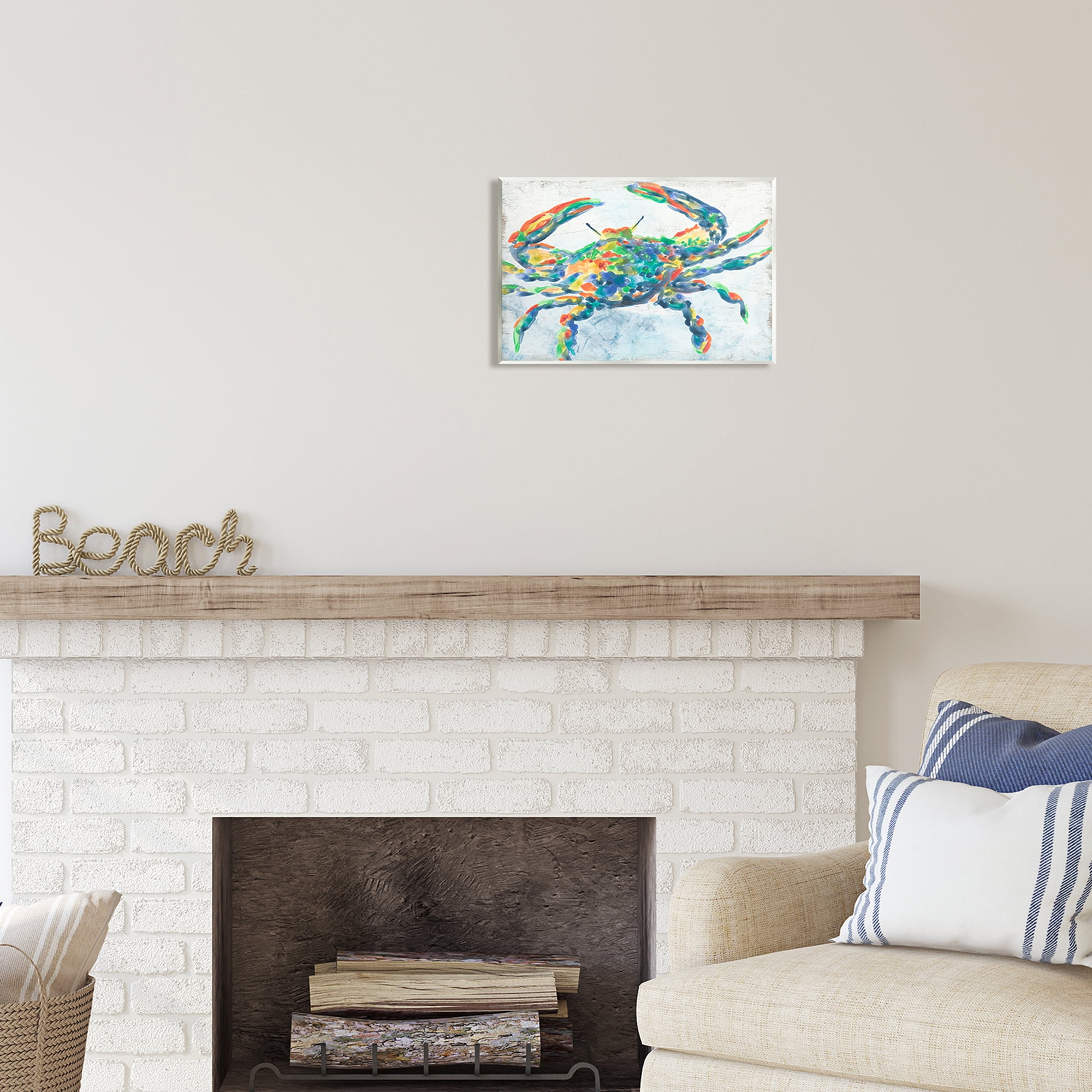 Stupell Industries Abstract Hued Crab Animals & Insects Painting Unframed Art Print Wall Art, 15 x 10