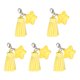 thumbnail image 1 of Colgante Dije Llavero Acrílico Estrella Cuenta Dijes Cuero Borla con Llavero Anillo Clip para Joyería Fabricación Bricolaje Artesanía 5uds Amarillo Unique Bargains hacer joyas encantos, 1 of 6