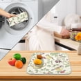 thumbnail image 3 of Yayeee Dish Drying Mat for Kitchen Counter 16" x 18" Microfiber Super Absorbent Coffee Decorative Pad, Purple Birds Teapots, 3 of 9