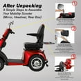 thumbnail image 6 of Xlluproid 1000W Heavy-Duty 4 Wheel Mobility Scooter - 500LBS Capacity All Terrain Electric Cart for Seniors,Adults,Red, 6 of 16
