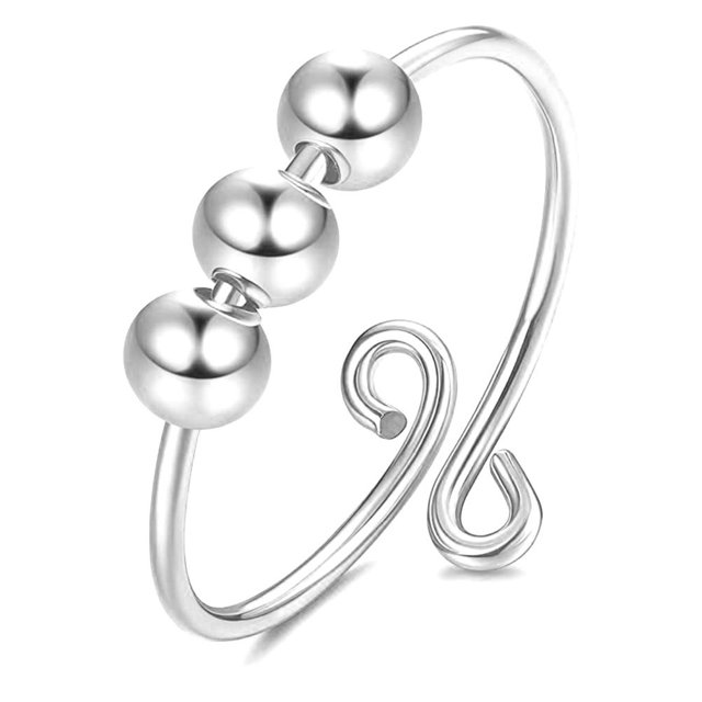El Anillo De Ansiedad De Las Mujeres Gira Libremente El Regalo Del Anillo De Dedo Con Cuentas Para Amigos Y Familiares Serendint AP005707-00