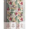 thumbnail image 6 of Sheer Curtains 84 Inches Long 2 Panels, Hello Summer Straw Hat on Linen Rod Pocket Curtain Voile Draperies, Vintage Floral Palm Leaves Light Filtering Window Treatment for Living Room Bedroom, 6 of 8