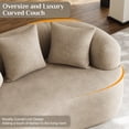 thumbnail image 4 of Wiilayok 68.5" Modern Chenille Sofa,Curved Sofa with Deep Seat,Cloud Compression Sofa Couch for Living Room,No Assembly,Light Brown, 4 of 12
