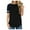 Black, variant on Summmer Inleife Women's Casual Color Matching Striped Round Neck Blouse Short Sleeve Basic Tee Tops
